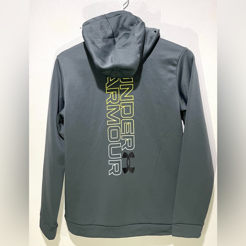 Under armor Men’s junior Hoodie sweatshirt Gray colorful logo Athleisure men YXL